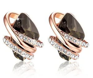 18K Rose Gold Crystal Earrings