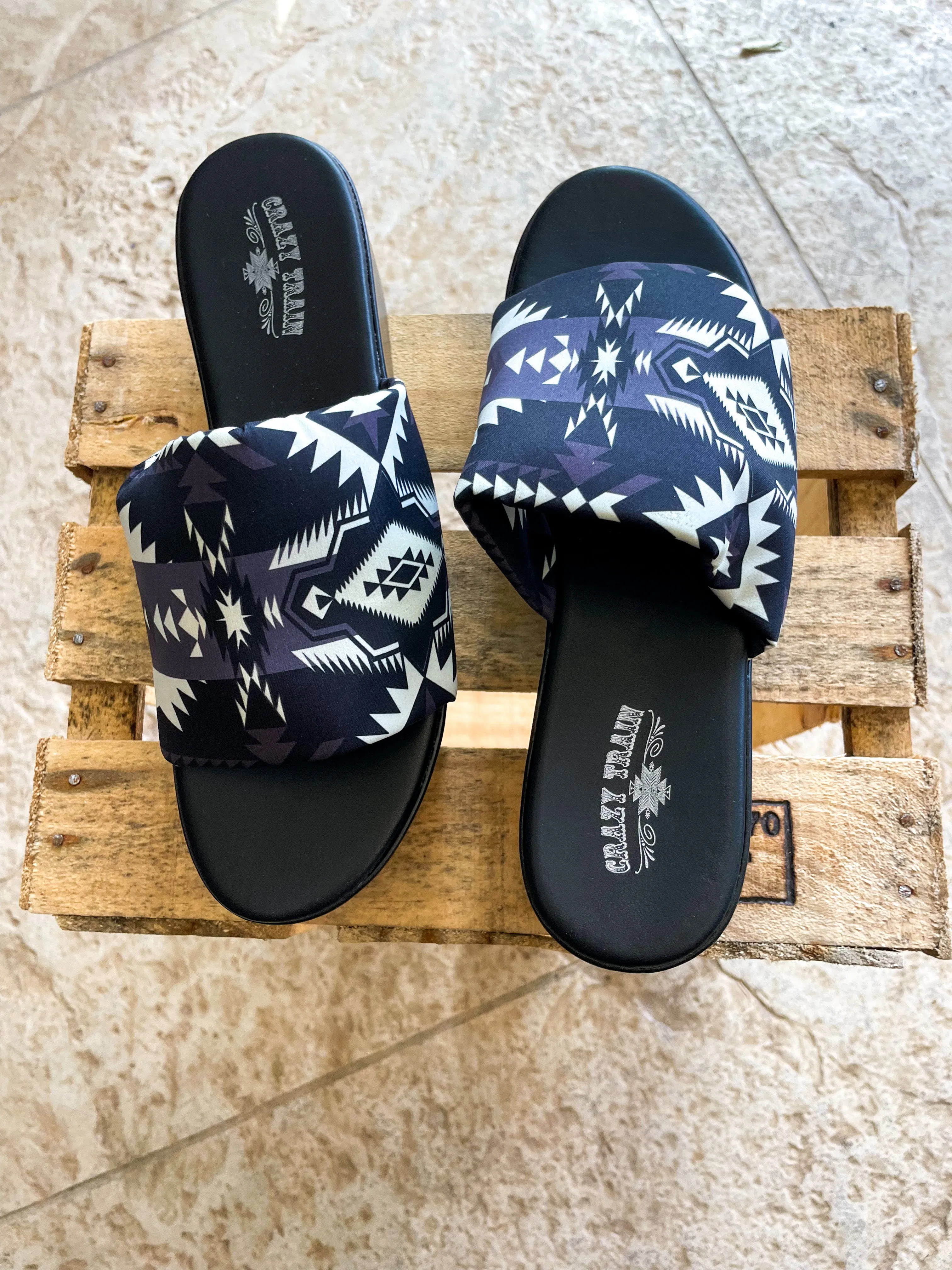 90's Aztec Platform Sandals