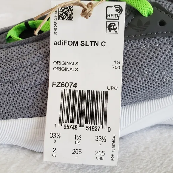 Adidas Adifom SLTN &quot;Grey Three&quot; Boys' Shoes--Sz 2