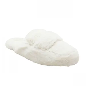 Auden Womens Astoria Faux Fur Loafer Slippers 91315670 Ivory Off White 8M