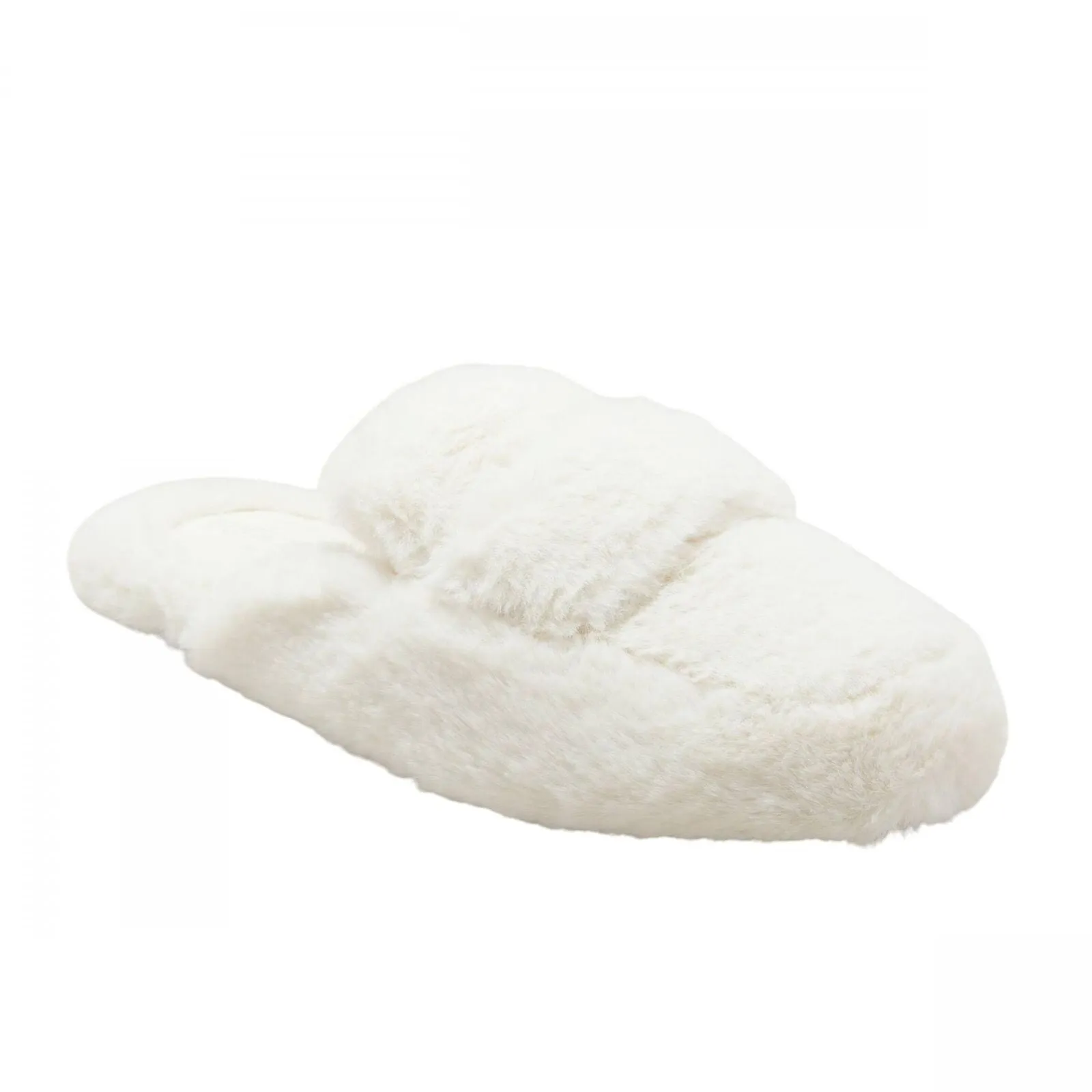 Auden Womens Astoria Faux Fur Loafer Slippers 91315670 Ivory Off White 8M