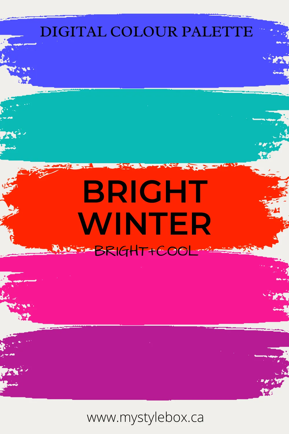 Bright Winter Season Digital Color Palette and Color Combinations Bundle