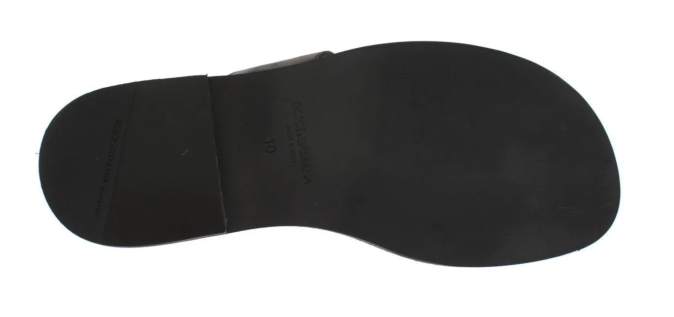 Brown Leather Pattern Sandals Shoes
