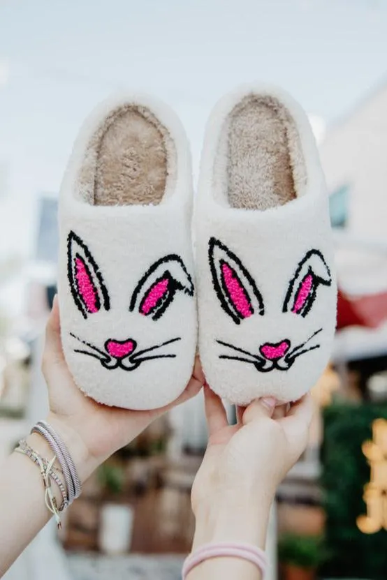 Bunny Face Fuzzy Slippers By Katydid