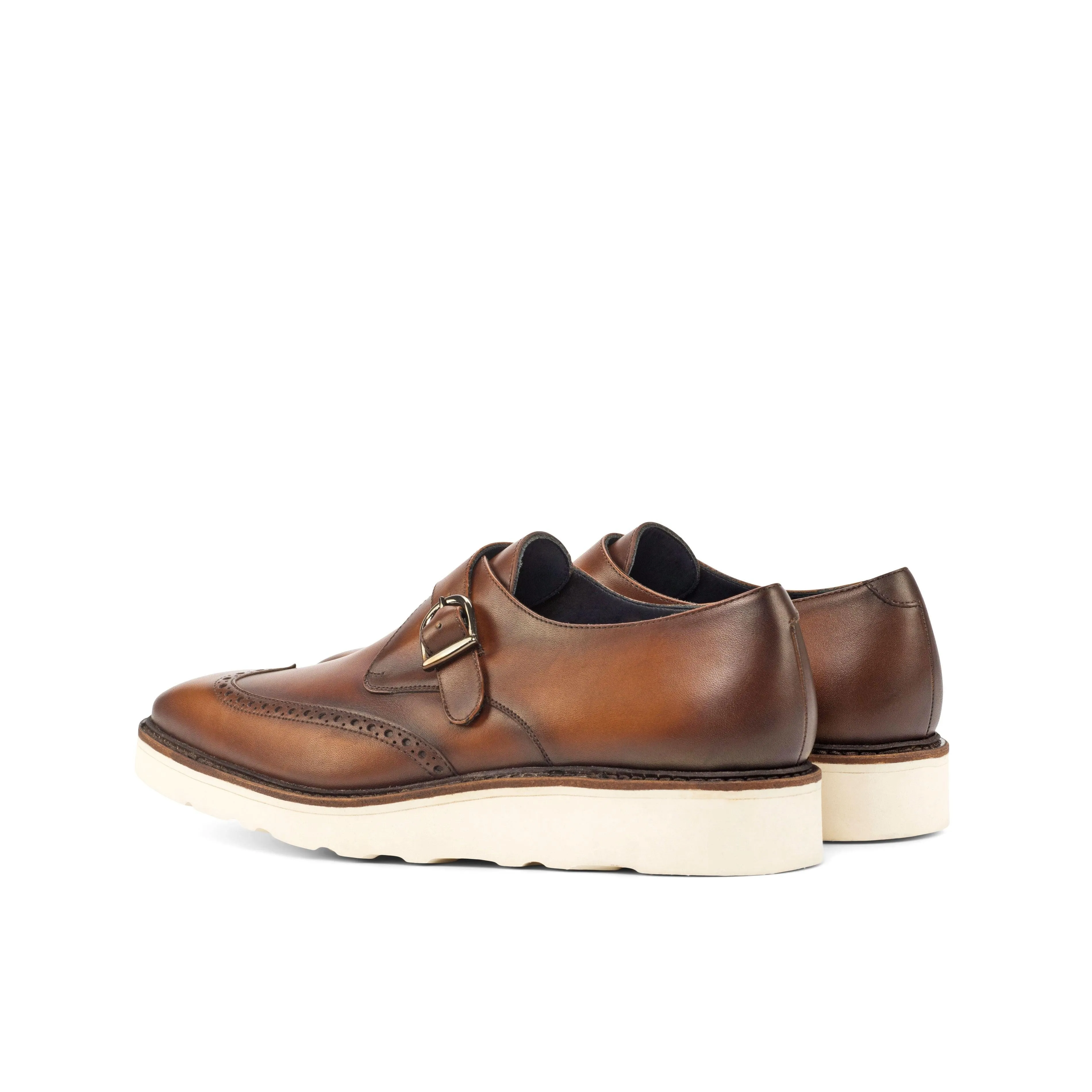 Casual Burnished Brown Single Monk Shoes