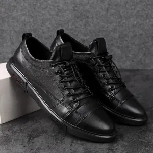 Casual Men Shoes High Quality Genuine Leather Lightweight Shoes Men Fashion Men Casual Shoes Male Soft Comfortable Lace Up Shoes