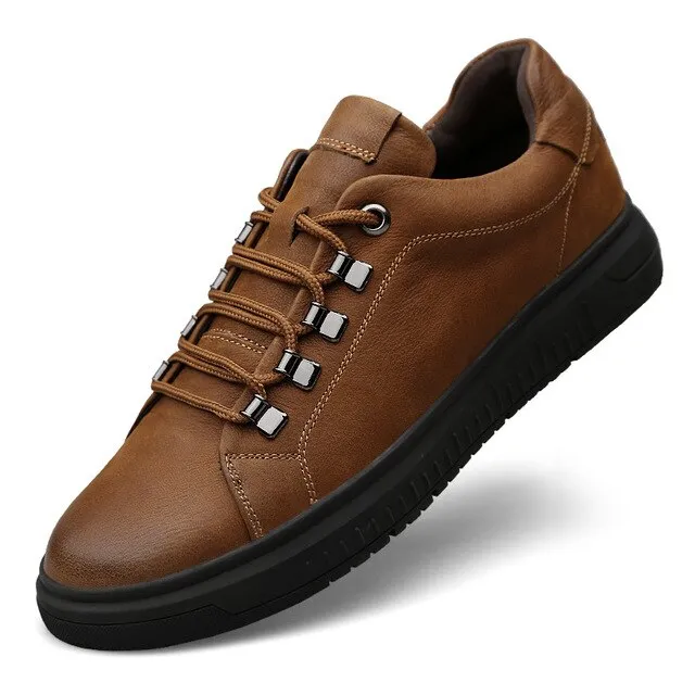 Casual Men Shoes High Quality Genuine Leather Lightweight Shoes Men Fashion Men Casual Shoes Male Soft Comfortable Lace Up Shoes
