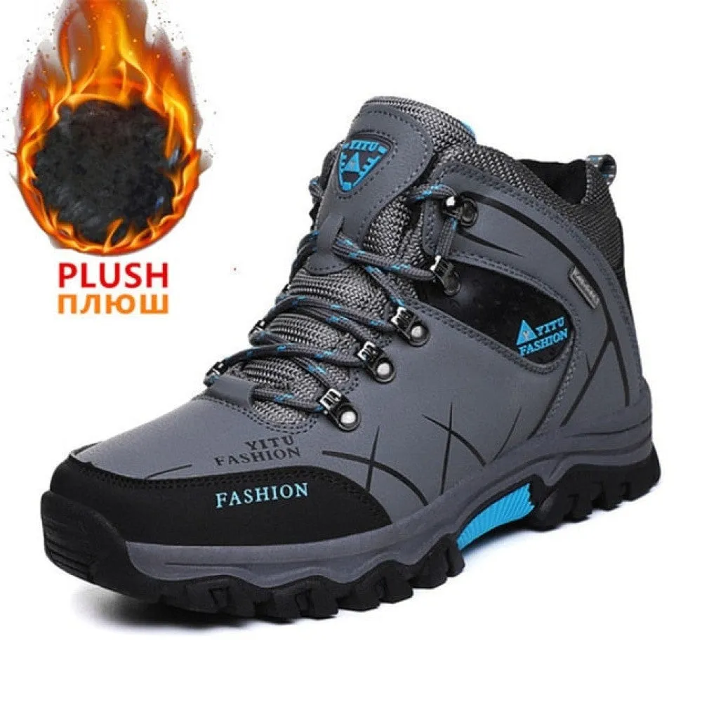 ContiNent 33 Men Winter Snow Boots Waterproof Leather Sneakers Super  Warm Men's Boots Outdoor Male Hiking Boots Work Shoes Size 39-47