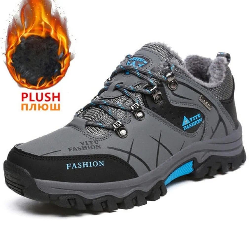 ContiNent 33 Men Winter Snow Boots Waterproof Leather Sneakers Super  Warm Men's Boots Outdoor Male Hiking Boots Work Shoes Size 39-47