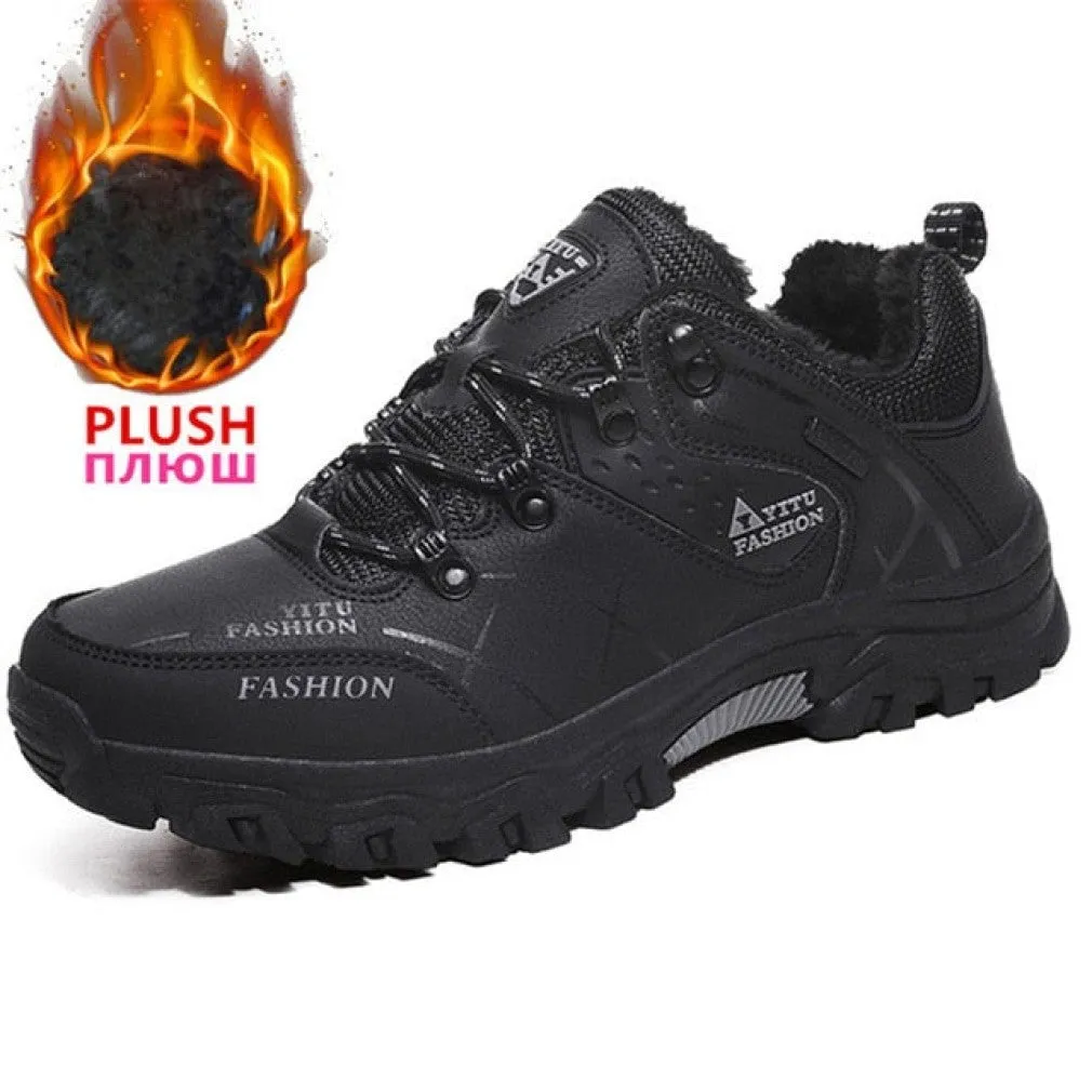 ContiNent 33 Men Winter Snow Boots Waterproof Leather Sneakers Super  Warm Men's Boots Outdoor Male Hiking Boots Work Shoes Size 39-47