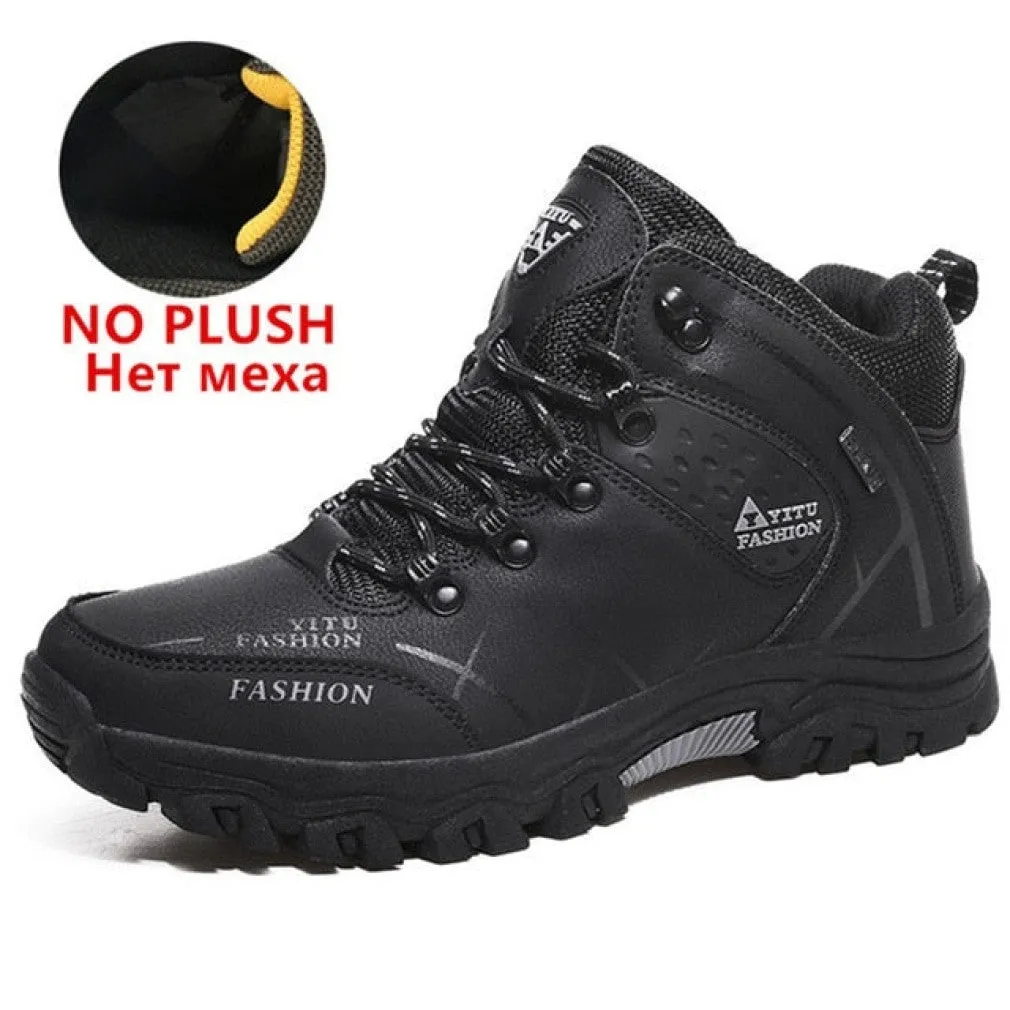 ContiNent 33 Men Winter Snow Boots Waterproof Leather Sneakers Super  Warm Men's Boots Outdoor Male Hiking Boots Work Shoes Size 39-47