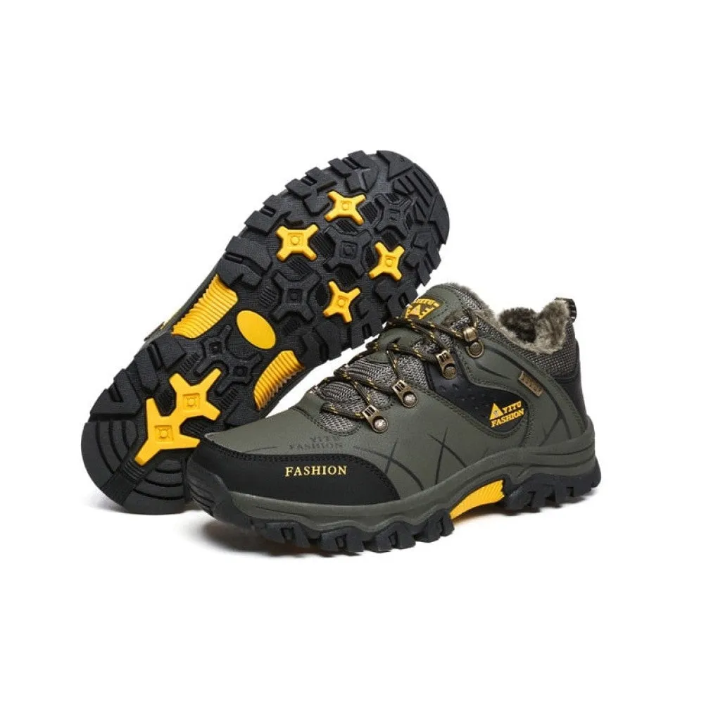 ContiNent 33 Men Winter Snow Boots Waterproof Leather Sneakers Super  Warm Men's Boots Outdoor Male Hiking Boots Work Shoes Size 39-47