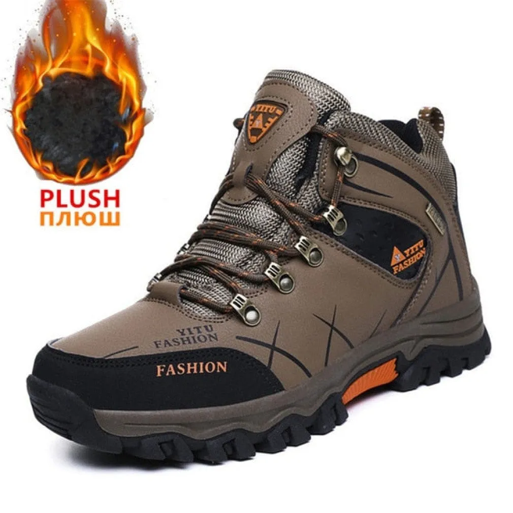 ContiNent 33 Men Winter Snow Boots Waterproof Leather Sneakers Super  Warm Men's Boots Outdoor Male Hiking Boots Work Shoes Size 39-47
