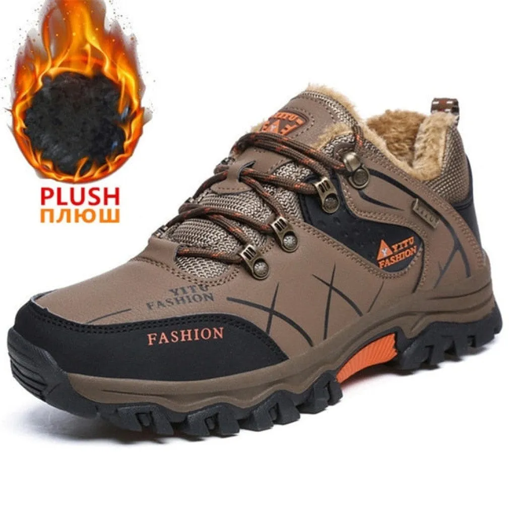 ContiNent 33 Men Winter Snow Boots Waterproof Leather Sneakers Super  Warm Men's Boots Outdoor Male Hiking Boots Work Shoes Size 39-47