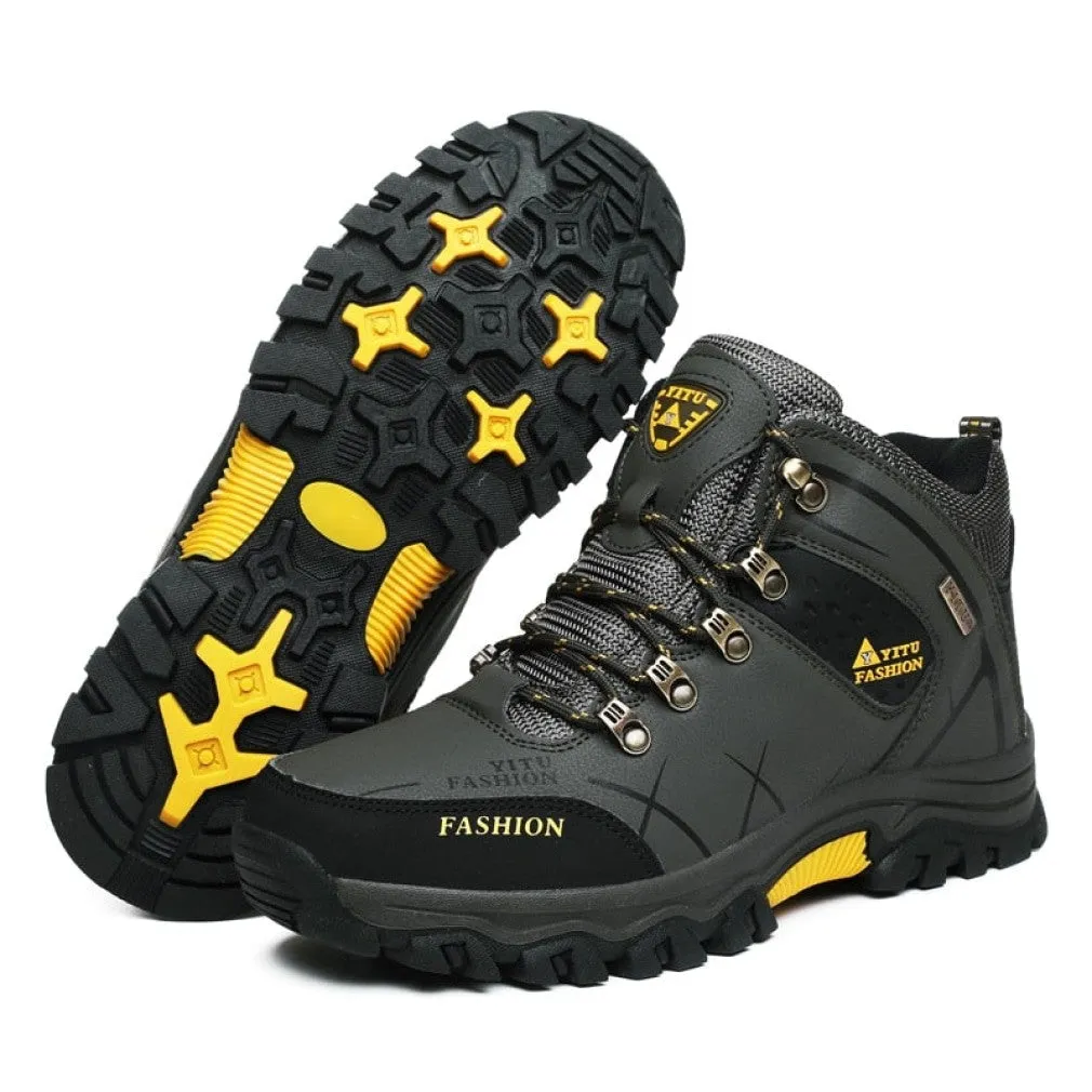 ContiNent 33 Men Winter Snow Boots Waterproof Leather Sneakers Super  Warm Men's Boots Outdoor Male Hiking Boots Work Shoes Size 39-47