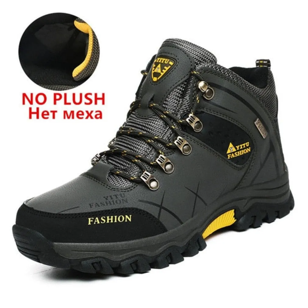 ContiNent 33 Men Winter Snow Boots Waterproof Leather Sneakers Super  Warm Men's Boots Outdoor Male Hiking Boots Work Shoes Size 39-47
