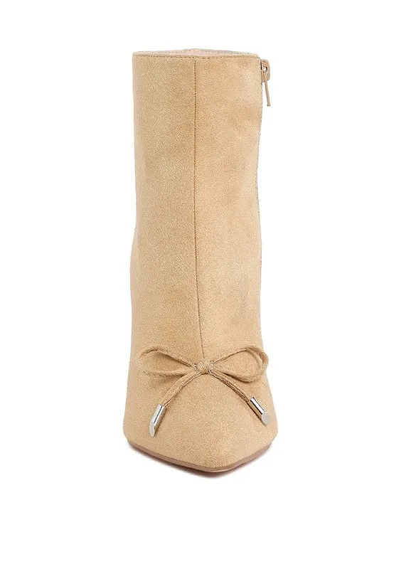 Dapers Bow Detail 3.5" Heel Ankle Boots