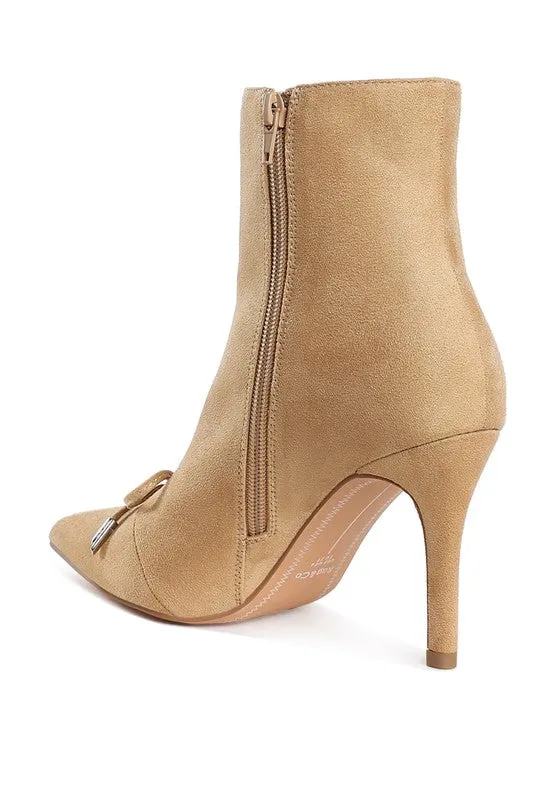 Dapers Bow Detail 3.5" Heel Ankle Boots