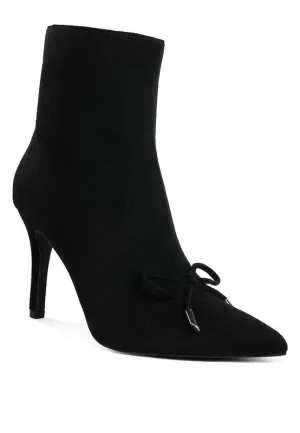 Dapers Bow Detail 3.5" Heel Ankle Boots