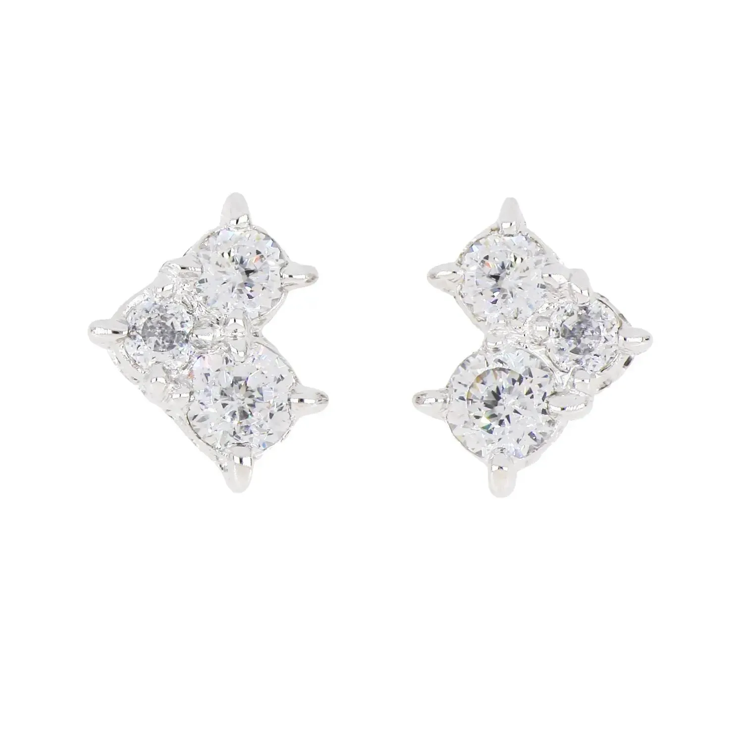 Diamante Cluster 104 - 3 Stone Post Earrings