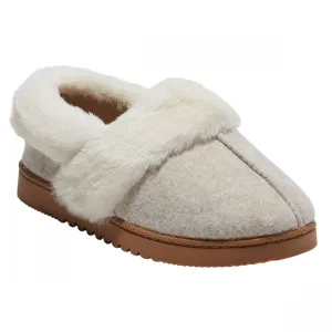 Dluxe By Dearfoams Womens June Felted Closed Back Slippers Oatmeal Gray M (7-8)
