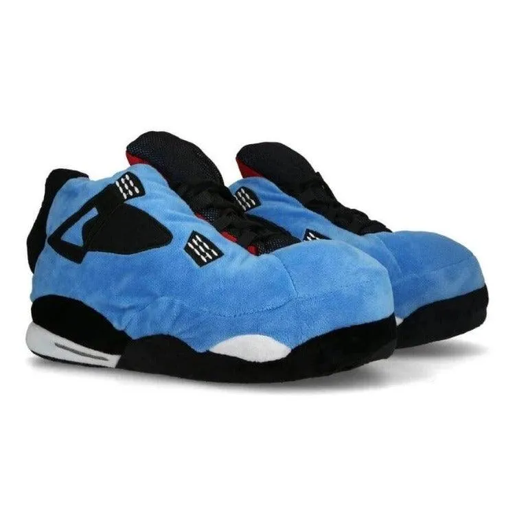 Electric Blue Plush Slippers – Cozy and Stylish Indoor Comfort