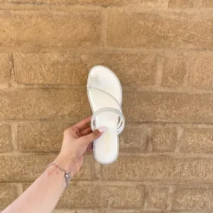 Elizabeth Butterfly Sandals (White)