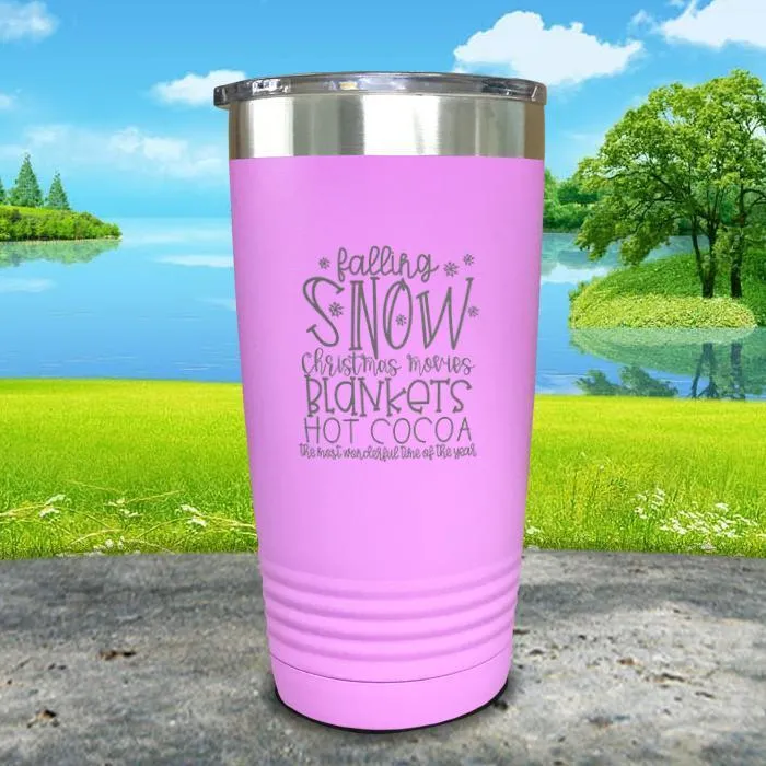 Falling Snow Engraved Tumbler