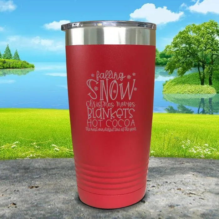 Falling Snow Engraved Tumbler
