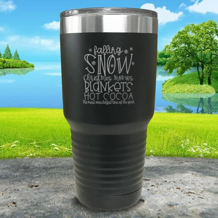 Falling Snow Engraved Tumbler