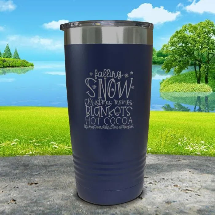 Falling Snow Engraved Tumbler