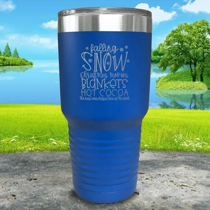 Falling Snow Engraved Tumbler