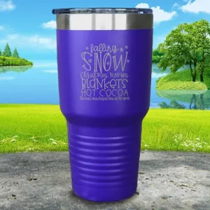 Falling Snow Engraved Tumbler