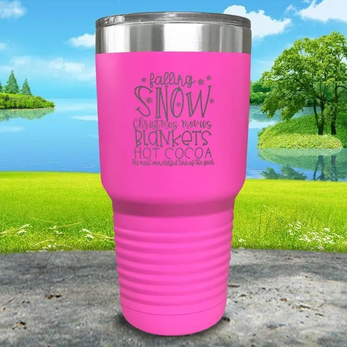 Falling Snow Engraved Tumbler