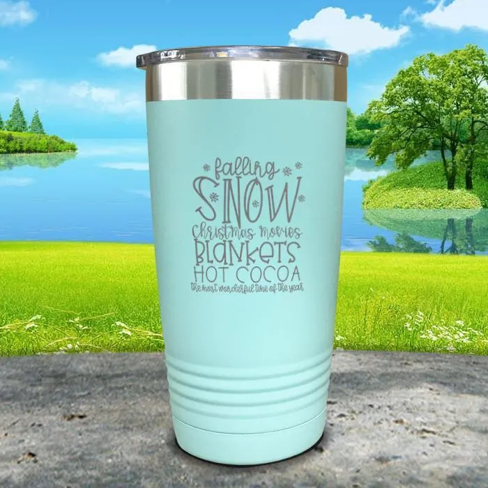 Falling Snow Engraved Tumbler