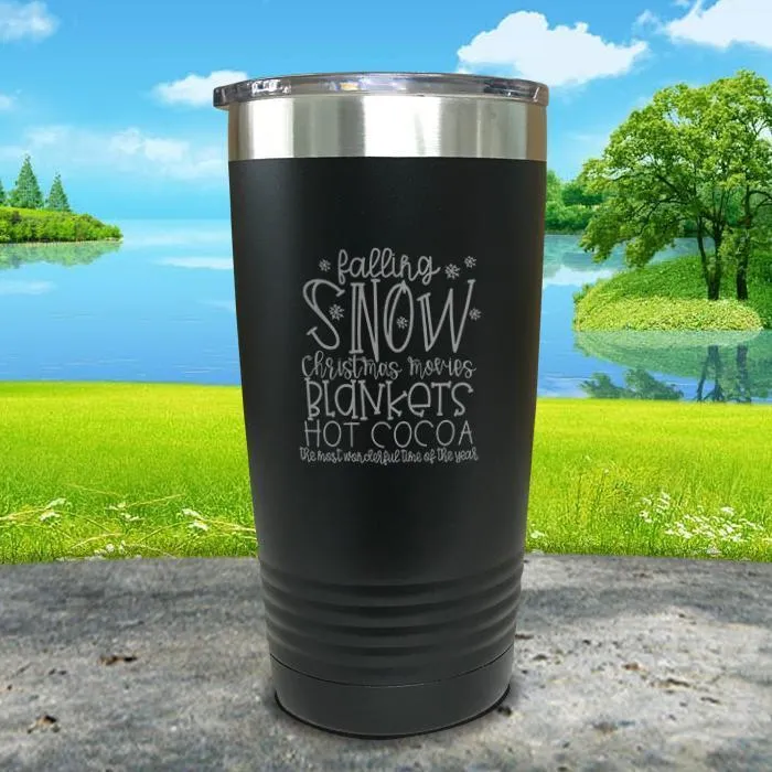 Falling Snow Engraved Tumbler