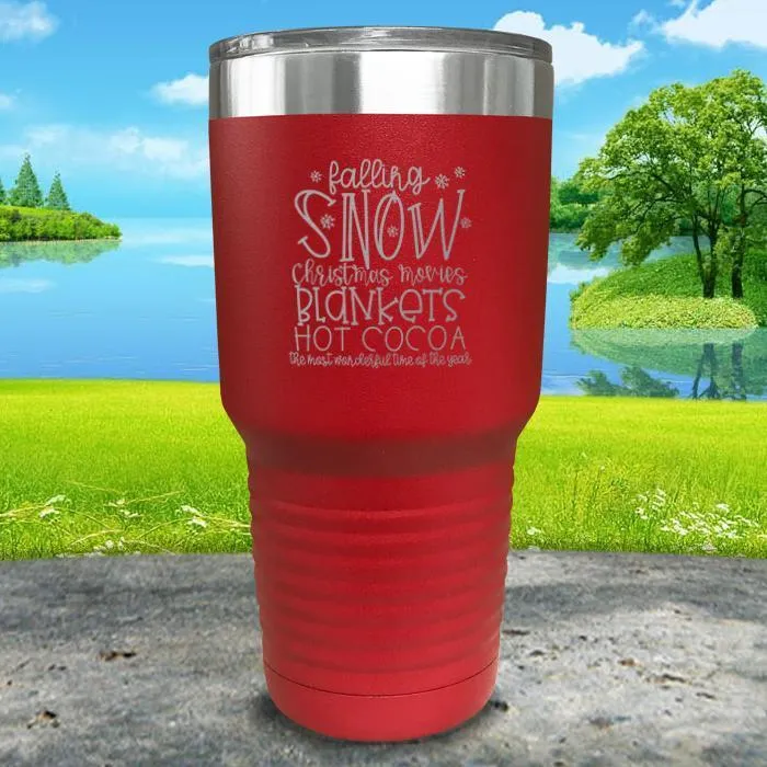 Falling Snow Engraved Tumbler