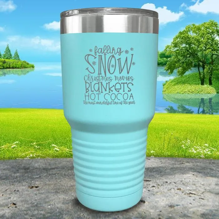 Falling Snow Engraved Tumbler