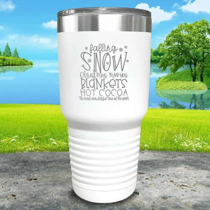 Falling Snow Engraved Tumbler