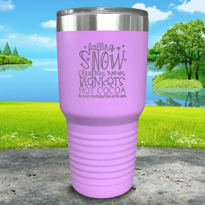 Falling Snow Engraved Tumbler