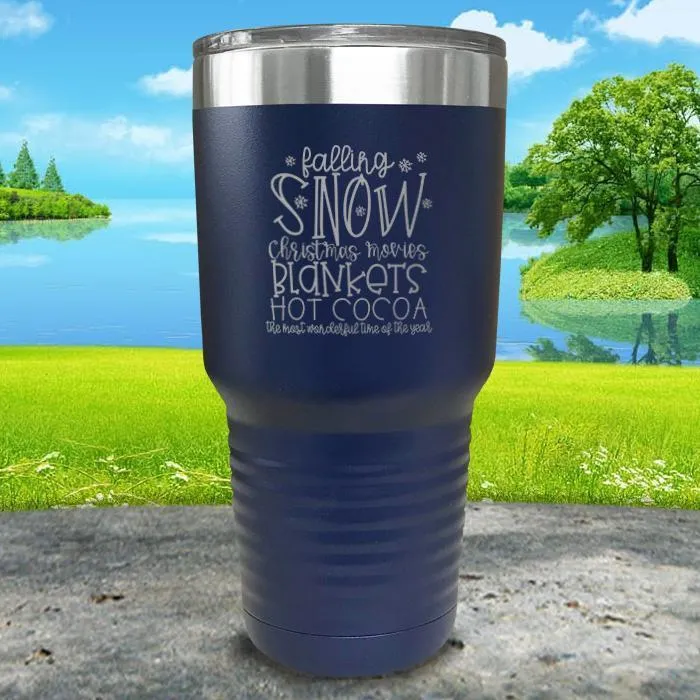 Falling Snow Engraved Tumbler