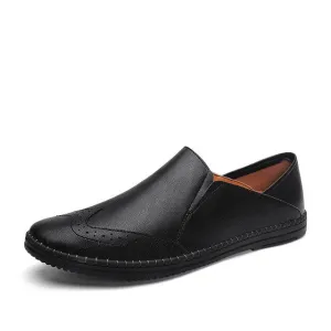 Fashion Men Casual Leather Shoes Large Size Comfortable Manual Lazy Driving Shoes New Office Luxury Men Loafers