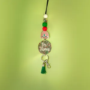 Festive Flair Glitter Acrylic Lanyard