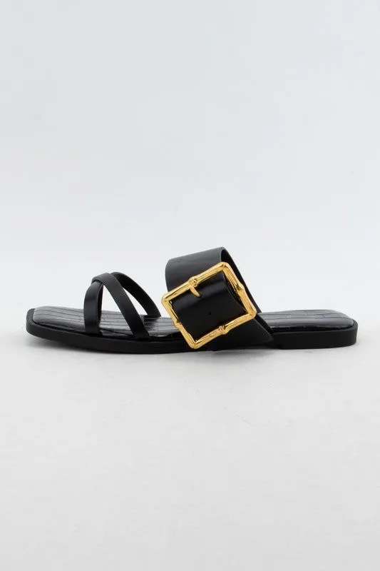 Flaxen Buckle Sandal