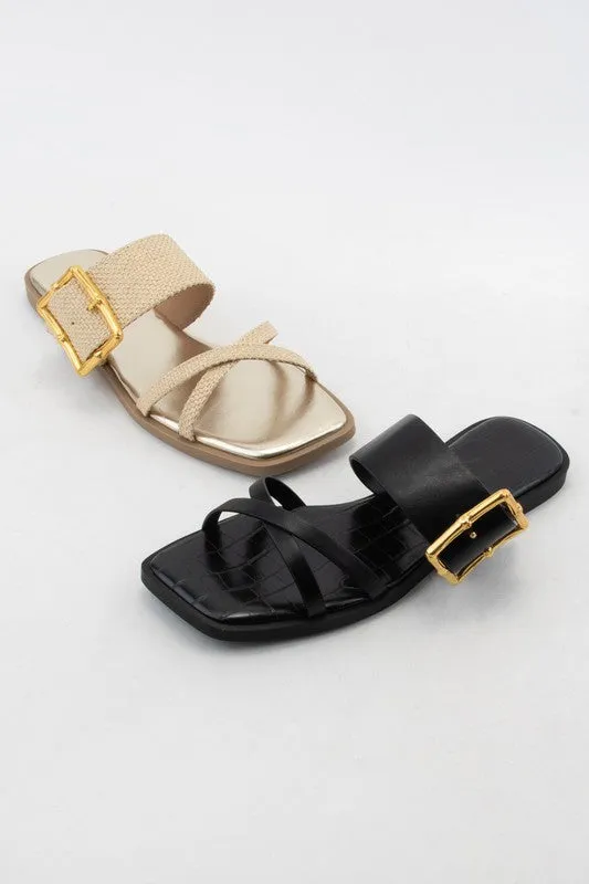 Flaxen Buckle Sandal
