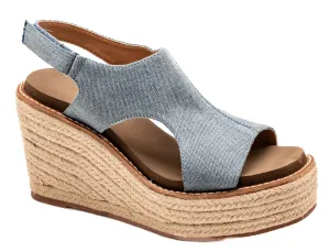 Freddie Braided Wedge Cooshy Heeled Sandals w Velcro Closure