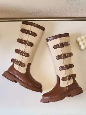 Girls High Top Fashion Knee-High Boots By Liv and Mia