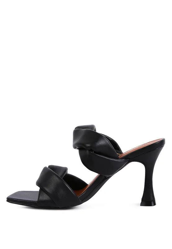Glam Girl Twisted Strap Spool Heel Sandals