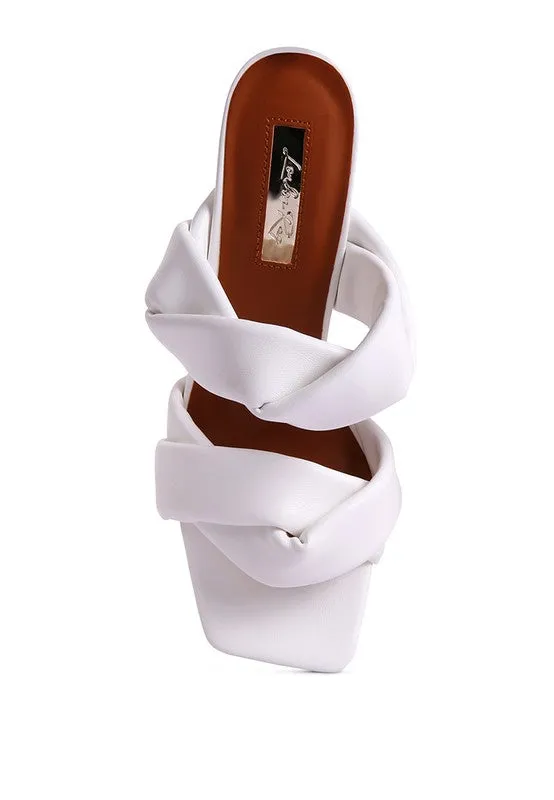 Glam Girl Twisted Strap Spool Heel Sandals