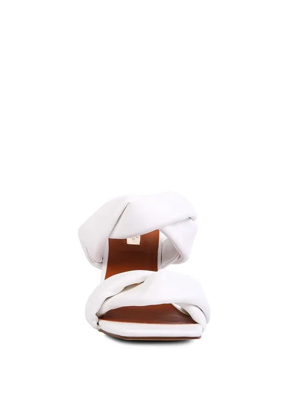 Glam Girl Twisted Strap Spool Heel Sandals